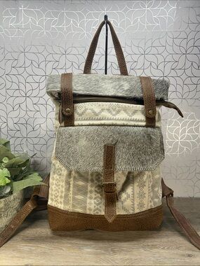 3375 Myra Bag Canvas Tote with Cream Printed Lining 253375